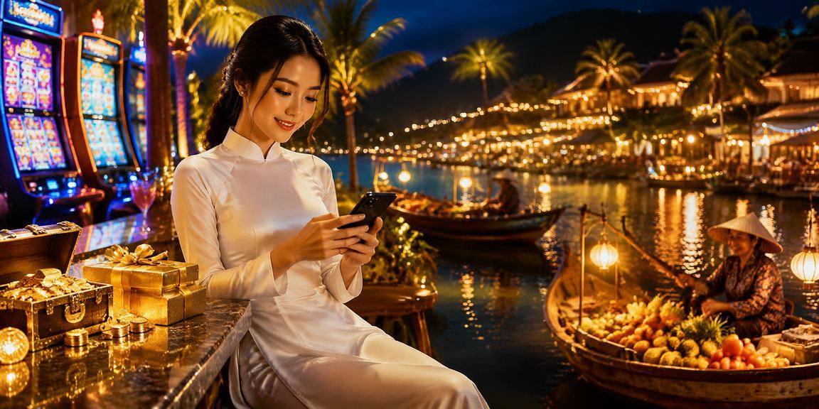 Khung cảnh giải trí slot game kết hợp nét truyền thống Việt Nam